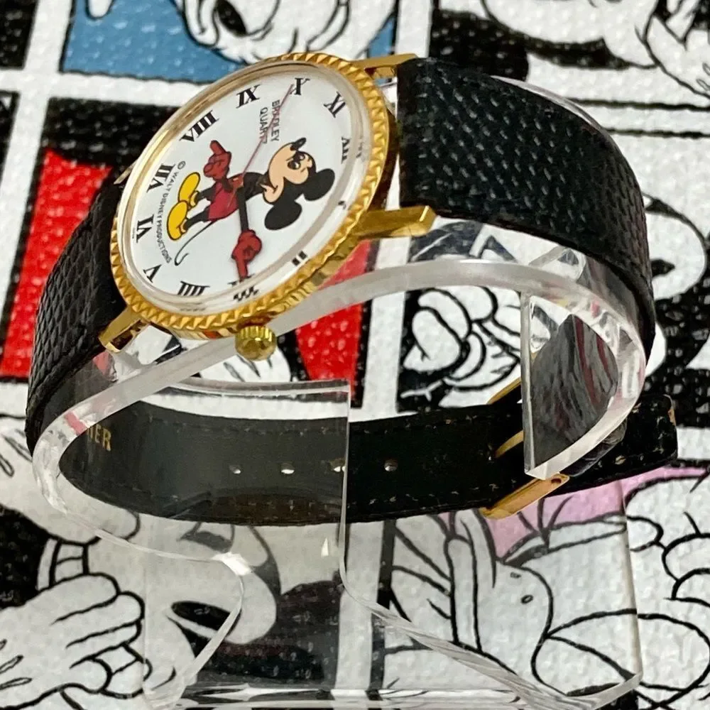 Vintage Walt Disney Productions Bradley Coin Edge Mickey Mouse Watch